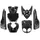 CARROSSERIE/CARENAGE SCOOT ADAPTABLE MBK 50 STUNT/YAMAHA 50 SLIDER NOIR BRILLANT (6 PIECES) -P2R