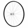 WHEEL FOR MTB- 26" FRONT - M 110 - Black - ALUMINIUM SILVER HUB - SOLID SPINDLE (sold with nuts 9X100)