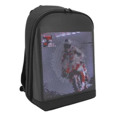 SAC A DOS CONNECTE ECRAN LED DYNAMIQUE 25x25 cm NOIR (CONNEXION VIA SMARTPHONE/APPLICATION) (HOMOLOGUE CE)