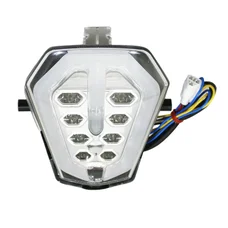FEU ARRIERE MOTO ADAPTABLE SUZUKI 1000 GSX-R 2017> TRANSPARENT A LEDS AVEC CLIGNOTANT INTEGRE (HOMOLOGUE)  -AVOC-