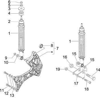 Suspension arrière - Amortisseur/s