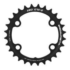 CHAINRING FOR GRAVEL BIKE- 4 Arms- Ø 80 - 28 Teeth DOUBLE Internal X80 TYPE SHIMANO GRX RX600-RX810 BLACK- TA 10/11  Speed