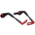 LEVER GUARDS - VOCA RACING CNC ALUMINIUM - Black/Red- for bar internal Ø 14 mm - Adjustable lenght 130/148 mm (PAIR)