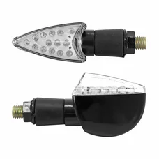 CLIGNOTANT MOTO AVOC HINO 17 LEDS BASE ABS TRANSPARENT/NOIR 17 LEDS (L 58mm / H 28mm / L 45mm) (HOMOLOGUE ECE) (PAIRE)