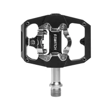 PEDALE GRAVEL / VTT  PLATE SWITCH AUTOMATIQUE OU STANDARD ALU CNC NOIR 85 x 70 mm (COMPATIBLE SHIMANO SPD) (PAIRE)