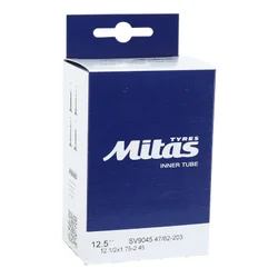 CHAMBRE A AIR VELO 12 1/2 x 2 1/4 RUBENA VALVE STANDARD COUDEE 90- et 45- SENS DE ROULEMENT (47/62x203)