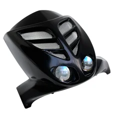 FRONT FAIRING FOR SCOOT  BCD FOR  MBK 50 STUNT/YAMAHA 50 SLIDER XTREME WITH BLACK DUAL HEADLIGHT + BLACK PROTECTION GRILL.