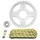 KIT CHAINE ADAPTABLE HYOSUNG 125 GV AQUILA 2001>2010  428  13x48  (DIAM COURONNE 58/78/8.5)  (DEMULTIPLICATION ORIGINE)  -AFAM-