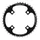 CHAINRING FOR MTB 4 ARMS - Ø104 TA CHINOOK TRIPLE 42 Teeth- External BLACK ALU FOR SHIMANO / SRAM / RACE FACE / FSA 8/9 Speed.