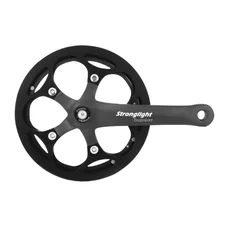 PEDALIER CITY STRONGLIGHT 8V. IMPACT S NOIR 170mm 46dts AVEC CARTER POUR CHAINE 7/8/9V. (AXE CARRE 118mm)