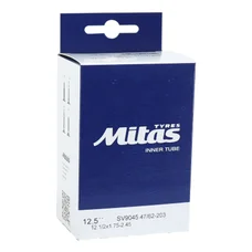 INNER TUBE FOR BICYCLE 12 1/2 x 2 1/4 MITAS STANDART VALVE -BENDED 45° (47/62x203)