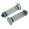 REVETEMENT POIGNEE REPLAY SCOOTER/50 A BOITE DOME TRANSPARENT/BLEU - CLOSED END (PAIRE)