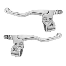 LEVIER/POIGNEE DE FREIN CYCLO ALU COURT M84 DOUBLE FIXATION POLI (PAIRE)  -SELECTION P2R-