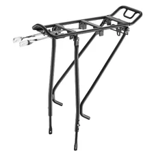 PORTE BAGAGE VELO ARRIERE A TRINGLES IBERA ALU NOIR REGLABLE 26" à 29" POUR V-BRAKE ET FREIN DISQUE COMPATIBLE SYSTEME PAKRAK ET MIK  - POIDS MAX 25kgs-