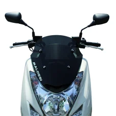 PARE-BRISE/SAUTE VENT MAXISCOOTER POUR YAMAHA 125 MAJESTY 2001>/MBK 125 SKYLINER 2001> FUME FONCE (H 410 mm - L 360 mm)  -MALOSSI-