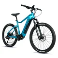 VELO ELECTRIQUE/VAE VTT 27,5 LEADER FOX KENT 2025 HOMME BLEU CLAIR 9V MOTEUR CENTRAL BAFANG M510 36V 95Nm BATTERIE 20Ah (17,5'' - H44.5cm - TAILLE M - POUR ADULTE DE 168cm à 178cm)