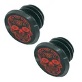 HANDLEBAR END PLUG - FOR MTB - SWITCH SKULL BLACK/RED (PER 2 ON CARD)