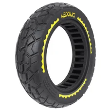 PNEU TROTTINETTE PLEIN CROSS 10 X 2.50/B44 NOIR LISERET JAUNE ULTRALEGER (LARGEUR INTERIEUR 46mm)