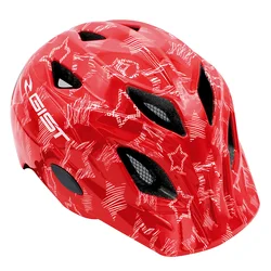 CASQUE VELO ENFANT GIST WELLY ROUGE AVEC MOTIFS TAILLE 47-52cm AVEC MOLETTE ET ECLAIRAGE LED (VENDU SUR CARTE)
