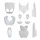 FAIRINGS/BODY PARTS FOR SCOOT  MBK 50 STUNT/YAMAHA 50 SLIDER WHITE (WITH WHITE PADS) (11 PIECES)