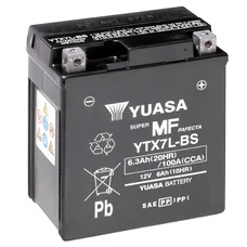 BATTERY 12V  6 Ah YTX7L-BS YUASA MF MAINTENANCE FREE-SUPPLIED WITH ACID PACK (Lg114xWd71xH131)