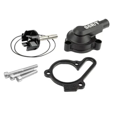 CARTER/COUVERCLE ET POMPE A EAU 50 A BOITE STAGE 6 POUR DERBI 50 SENDA 2006> EURO 3, 4 ALU CNC NOIR (GROS DEBIT)