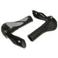 POIGNEE VTT HAFNY NOIR/GRIS  AVEC EMBOUT DE CINTRE INTEGRE 130mm (PAIRE)
