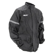 RAIN JACKET ADX ECO BLACK   L  (LINING + REFLECTIVE STRAP + VELVET COLLAR + RAIN GUTTER + BELLOWS ON BACK)