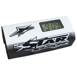 BAR PAD  - MOTO CROSS STAR BAR BOOSTER CHRONO WHITE- WITH INTEGRATED TIMER.