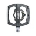PEDALE GRAVEL / VTT  PLATE SWITCH AUTOMATIQUE OU STANDARD ALU CNC GRIS 90 x 90 mm (COMPATIBLE SHIMANO SPD) (PAIRE)