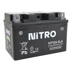 BATTERIE 12V 10 Ah NT12A NITRO AGM ACTIVEE EN USINE PRETE A L'EMPLOI (Lg150xL87xH105mm)