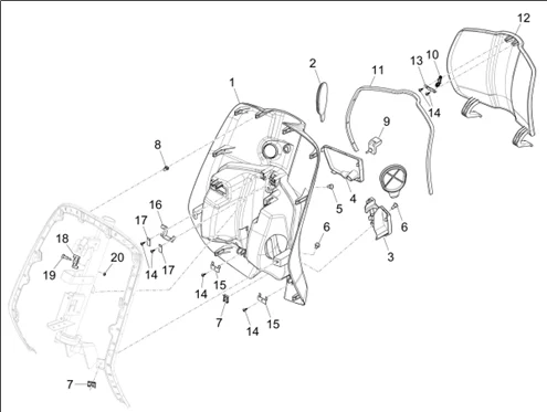 Coffre avant - Contre-tablier