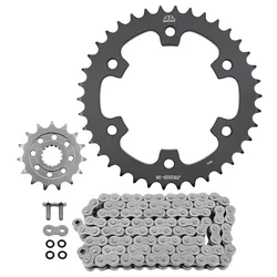 KIT CHAINE ADAPTABLE ROYAL ENFIELD 650 INTERCEPTOR 2018>, CONTINENTAL GT 2018> 525 15x38 (DIAM COURONNE 111/142/10.5) (DEMULTIPLICATION ORIGINE) -JT SPROCKETS