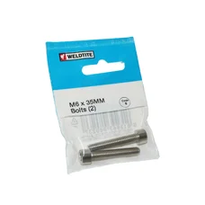 SCREW M6 X 35mm (PAIR ON CARD)-WELDTITE-