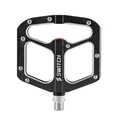 FLAT PEDAL-FOR BMX/DOWNHILL - SWITCH GAP BLACK ALU - Threaded 9/16 WITH SILVER GRIP PINS (PAIR)