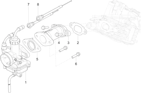 Carburateur complet - Raccord d'admission