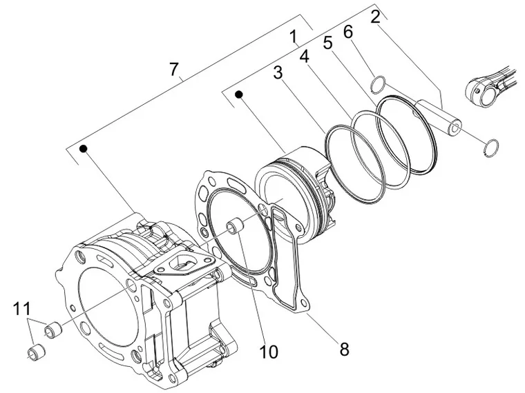 Groupe cylindre-piston-axe 