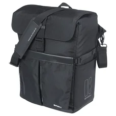 SACOCHE ARRIERE VELO LATERALE SAC BANDOULIERE BASIL MOVE COMMUTER NOIR DROIT/GAUCHE 15L FIXATION MIK HOOKS POUR PORTE BAGAGE