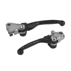 LEVIER DE FREIN/EMBRAYAGE MOTO OFF ROAD RETRACTABLE/PIVOT INCASSABLE KAWASAKI 250 KX 2019>2023, 450 KX 2019>2023 NOIR (PAIRE)  -POLISPORT-
