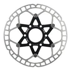 DISQUE DE FREIN ROUTE / VTT CENTERLOCK ELVEDES 160 mm ACIER ARGENT / ALU NOIR (ULTRA-LEGER 117 g) -EPAISSEUR 1.8 mm