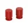 BOUCHON DE VALVE MOTO/SCOOT/CYCLO ALU ROUGE (PAIRE)  -AVOC-