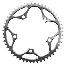 PLATEAU ROUTE 5BRA D.130 STRONGLIGHT 52DTS EXTERIEUR ARGENT ALU 7075 TYPE SHIMANO  9/10V.