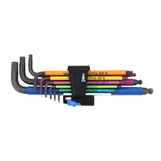 CLE MALES COUDEES 6 PANS/ALLEN WERA 950 HF HEX PLUS BLACKLASER METRIQUE (AVEC FONCTION RETENUE) (SET 9 PIECES) -MARQUE ALLEMANDE POUR LES ATELIERS