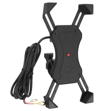 SUPPORT SMARTPHONE/TELEPHONE AVOC M3 AVEC PRISE DE CHARGE USB 5V 2A LIVRE AVEC 2 SUPPORTS GUIDON + RETRO