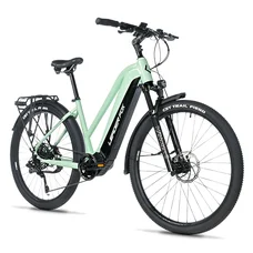 VELO ELECTRIQUE/VAE VTC 28 LEADER FOX BARNET 2025 FEMME VERT D'EAU 9V MOTEUR CENTRAL BAFANG M510 36V 95Nm BATTERIE 20Ah (20'' - H52cm - TAILLE L - POUR ADULTE DE 178cm à 185cm)