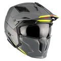 CASQUE TRIAL MT STREETFIGHTER SV UNI GRIS BRILLANT XS SIMPLE ECRAN TRANSPARENT TRANSFORMABLE AVEC MENTONNIERE AMOVIBLE (LIVRE AVEC UN ECRAN SUPPLEMENTAIRE DARK) (ECE 22.06)