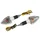 TURN SIGNAL (UNIVERSAL) REPLAY MINI TRIANGLE TRANSPARENT/CLEAR -BULB- ORANGE (PAIR) ** (L 83mm / H 37mm / Wd 28mm)