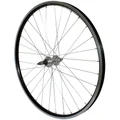 WHEEL FOR TREKKING BIKE- 700X35 REAR P2R -ALUMINIUM BLACK DOUBLE-WALLED- ALUMINIUM HUB- SOLID DPINDLE FOR FREEWHEEL 7/6 Speed
