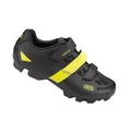 CHAUSSURE VTT GES VANTAGE2 NOIR/JAUNE FLUO T45 FIXATION 3 VELCROS COMPATIBLE SPD (PAIRE)