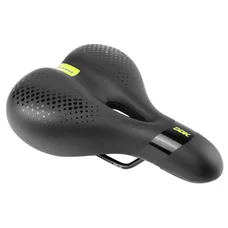 SELLE NEWTON CITY ERGONOMIC ELASTOMERE HOMME MODERATE NOIR A MEMOIRE DE FORME AVEC TROU CENTRAL 260x185mm